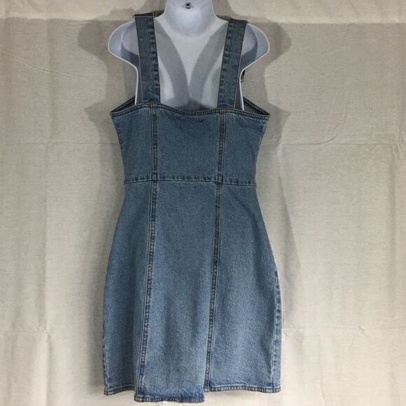 Forever 21 jean zipper dress overalls size Small - Picture 2 of 4